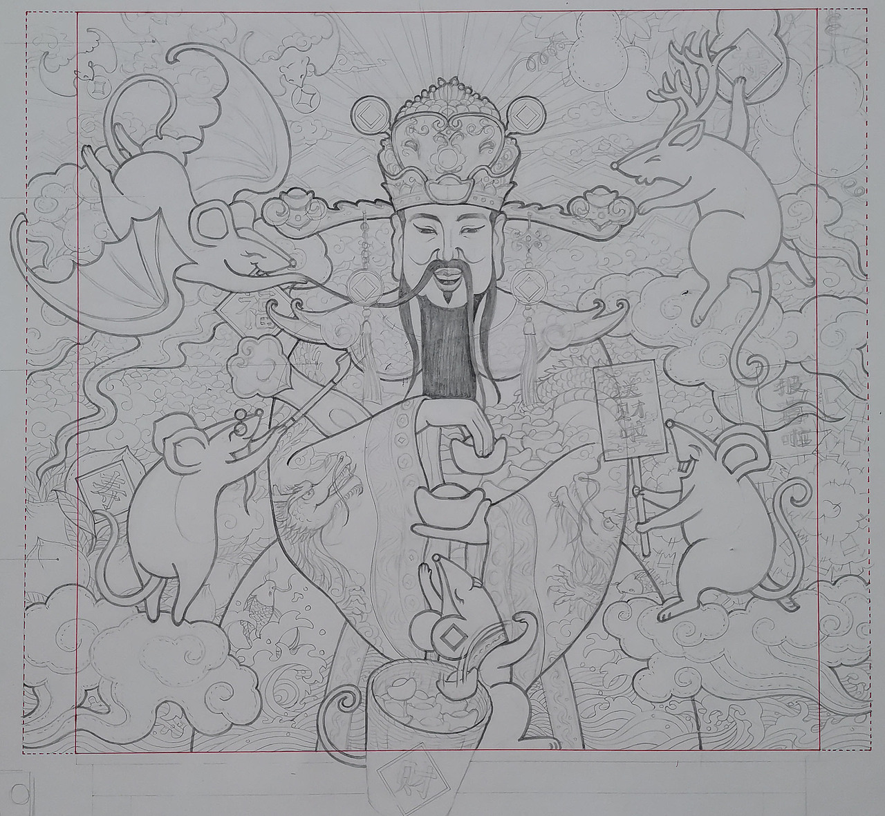 《五鼠运财》插画设计