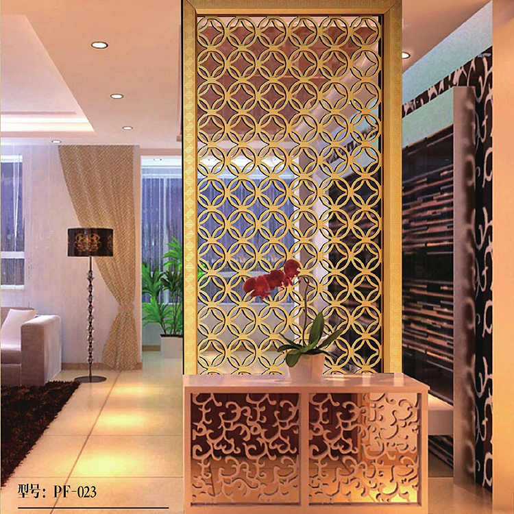 上海 镂空雕花图案铝艺屏风隔断