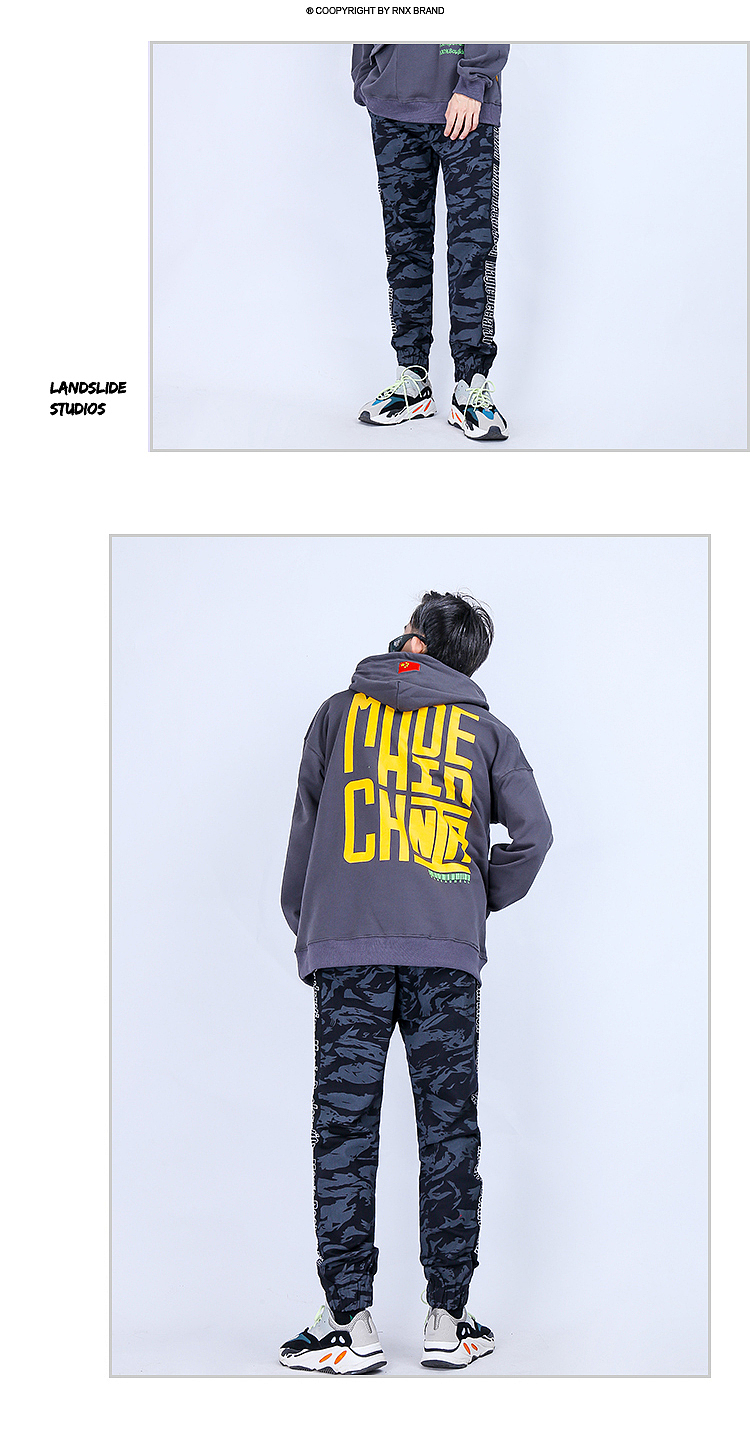 RELNLEX潮牌迷彩束脚裤子男休闲韩版潮流百搭秋冬原宿