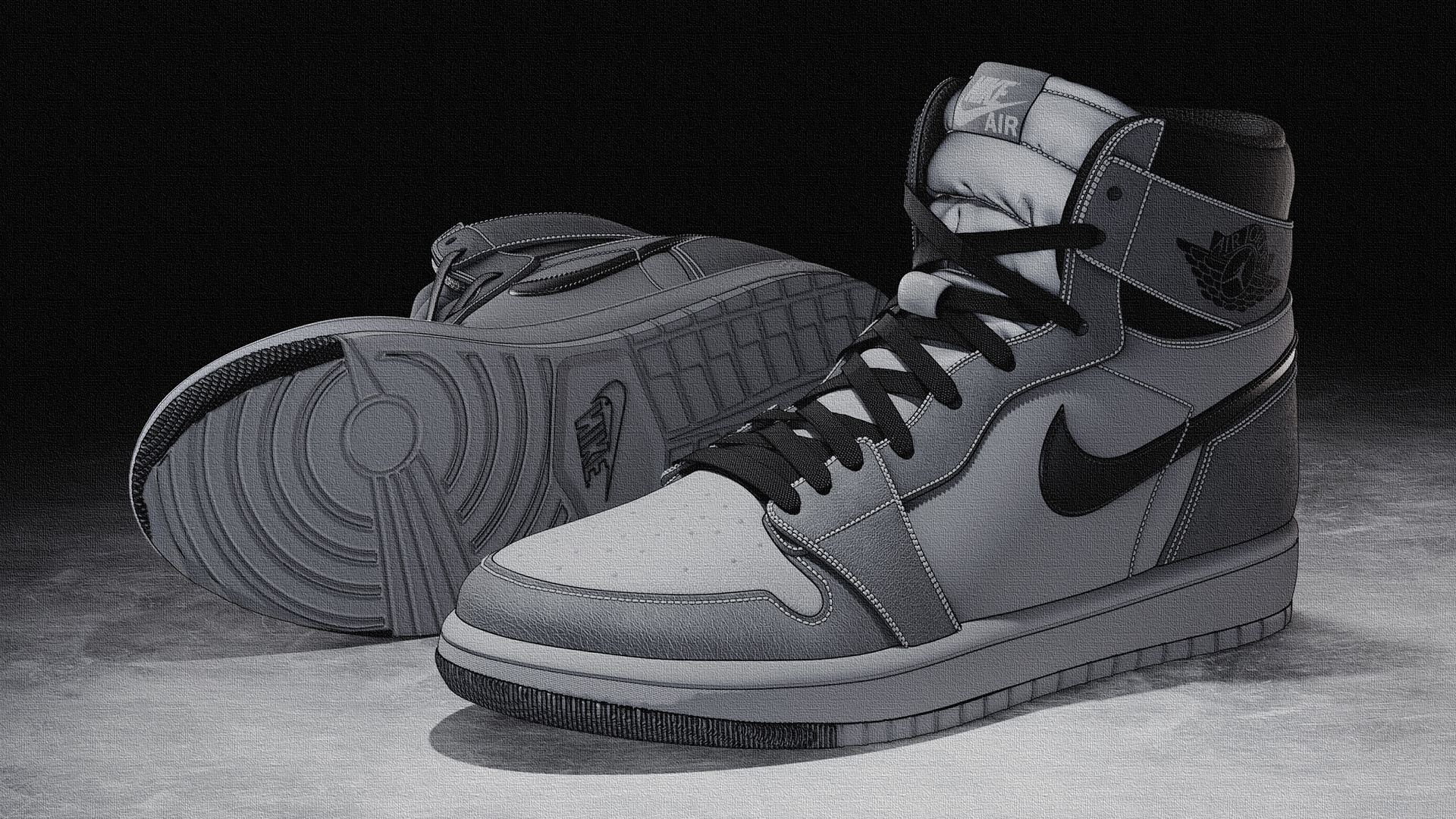 nike air jordan渲染