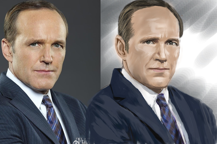 S.H.I.L.D神盾局特工手绘习作-科尔森特工和斯凯特工...