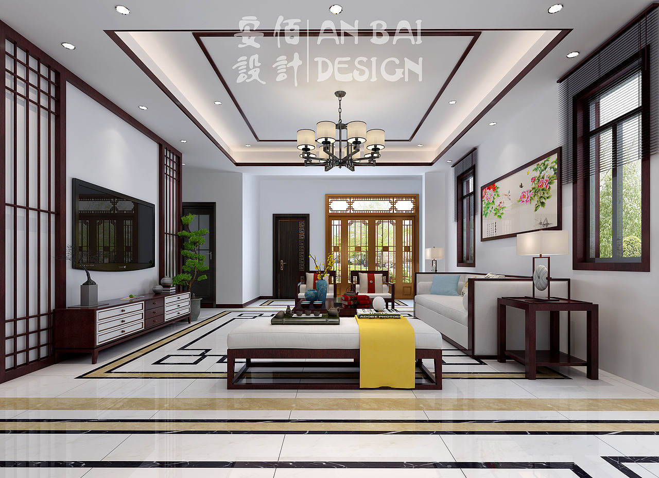 中欧国际城别墅区-----简中风格（图ZMTE3Mzc4Njc2） - 家装设计 - 站酷设计师林悦室内设计原创素材 - 站酷ZCOOL