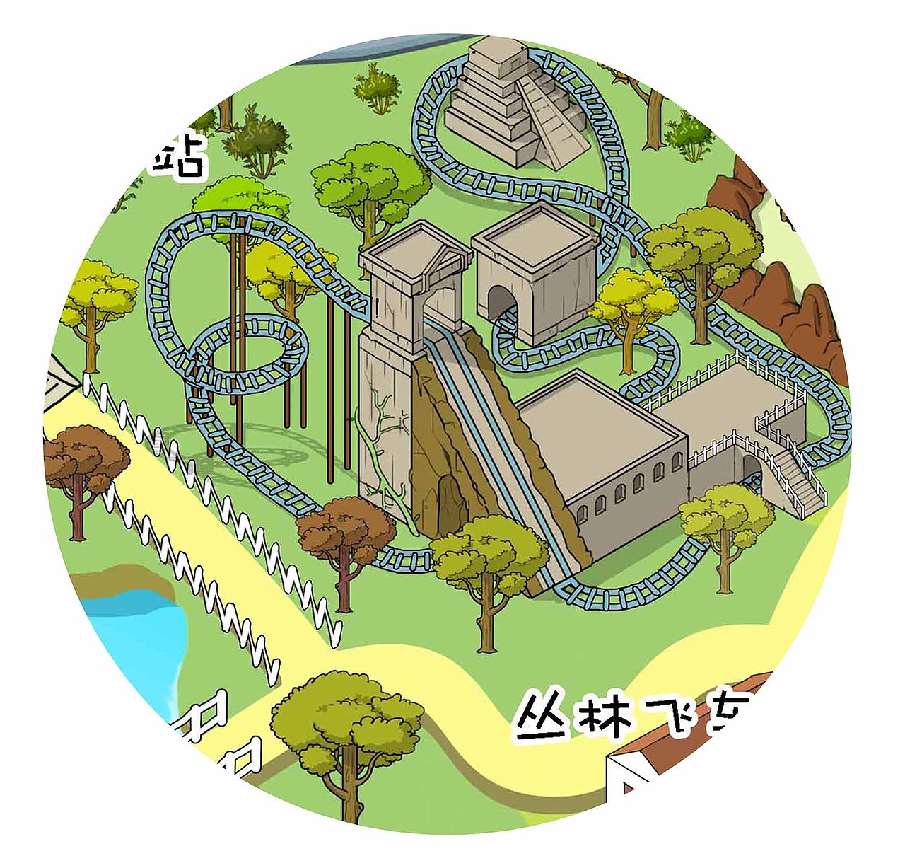 北京欢乐谷手绘地图
