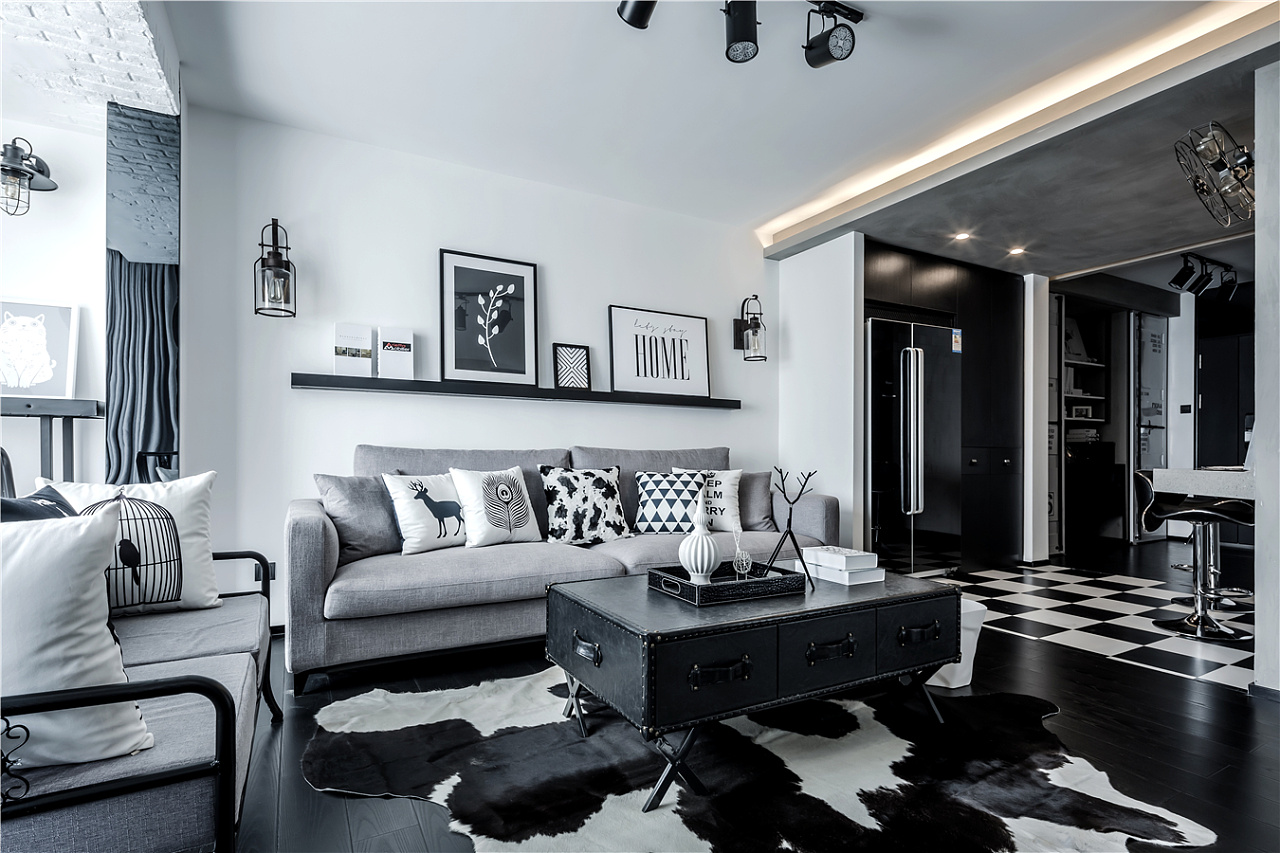 现代黑白灰轻奢风格 - 效果图交流区-建E室内设计网