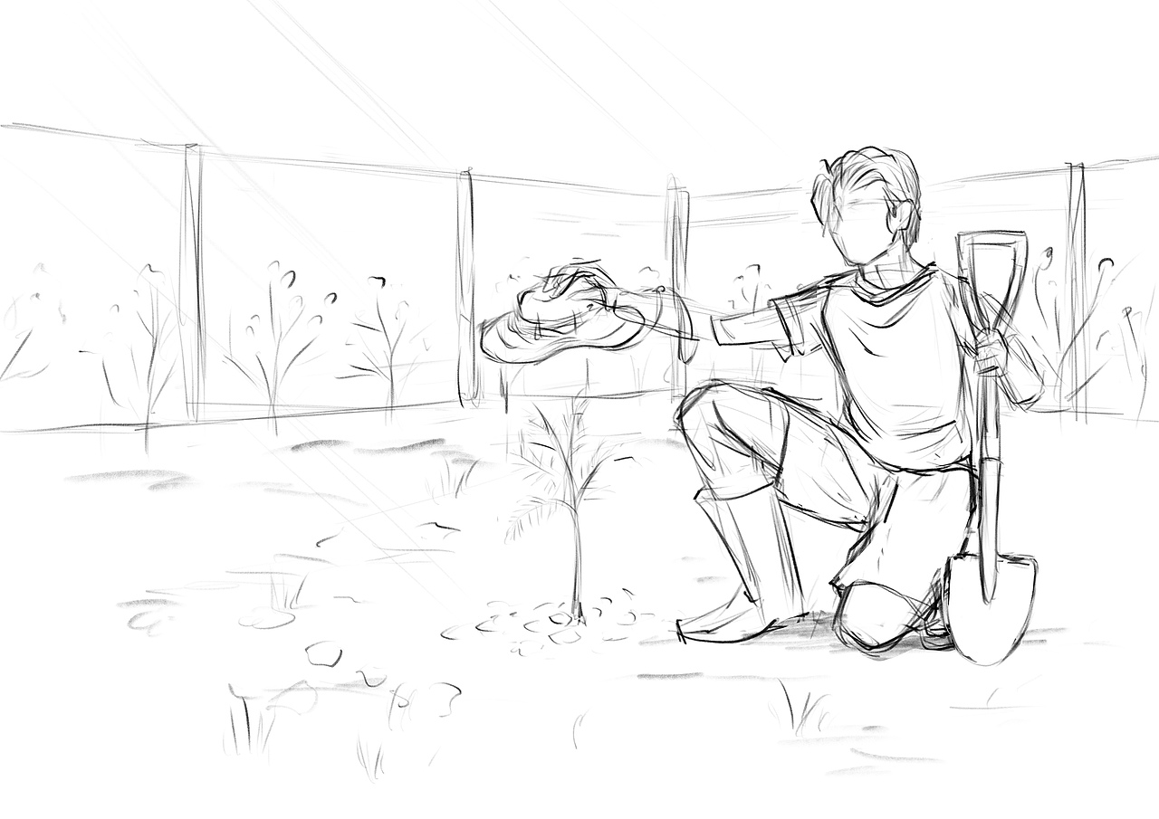 【治愈的花园】种一棵蓝花楹（插画）（图ZMzExMjI5ODAw） - 创作习作 - 站酷设计师沨之信原创素材 - 站酷ZCOOL