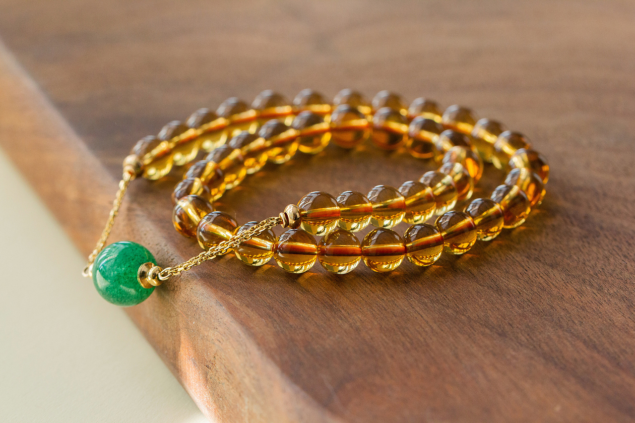 黄水晶五行手串