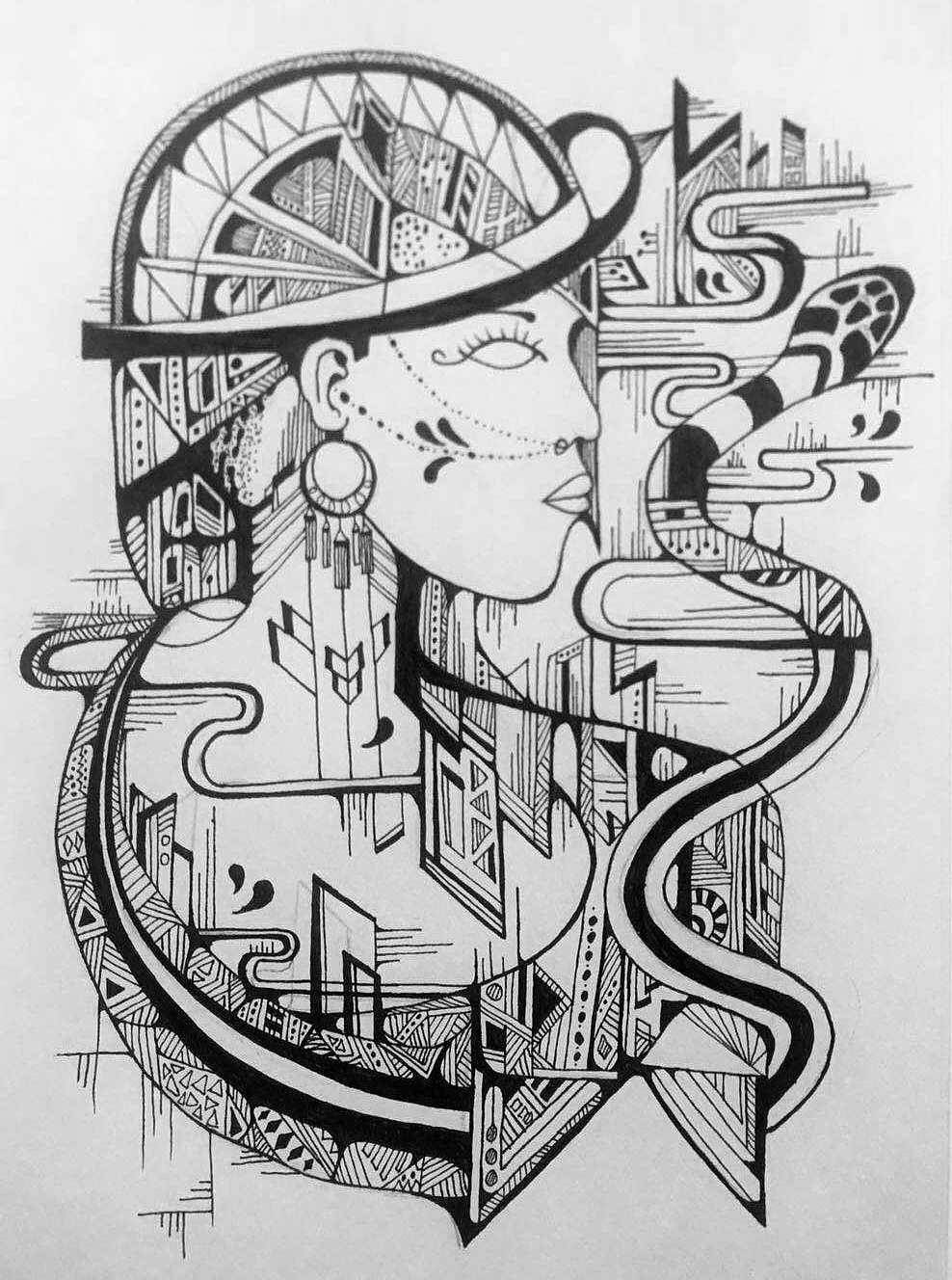 临摹-黑白装饰画