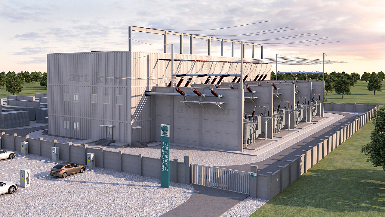 变电站|三维|建筑/空间|kouyao_原创作品-站酷zcool