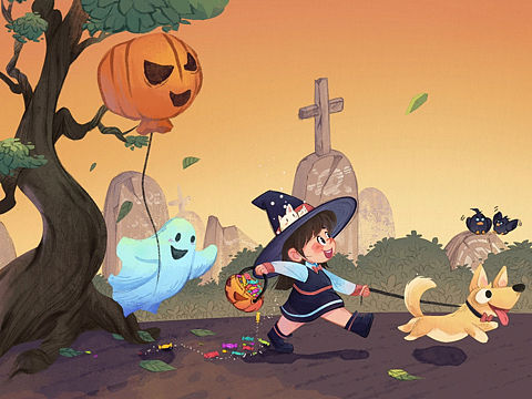 不給糖果??就搗亂??（個人主頁-ZNjY4NjkwNDg=） - 兒童插畫 - 站酷設計師芽芽_ling原創(chuàng)素材 - 站酷ZCOOL