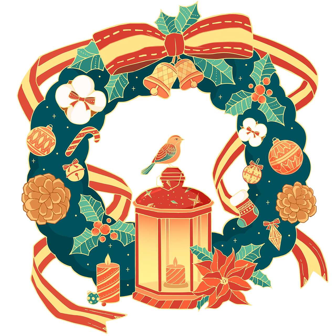 圣诞元素插画（图ZMjMwNzA1MzE2） - 商业插画 - 站酷设计师野鹿崽子原创素材 - 站酷ZCOOL