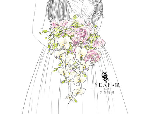 婚礼手绘手捧花