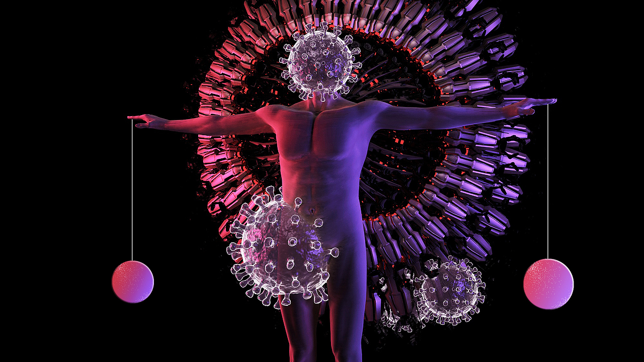 新型冠状肺炎创意海报-千手佛