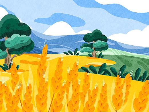 iPad扁平化插画《四季风景》