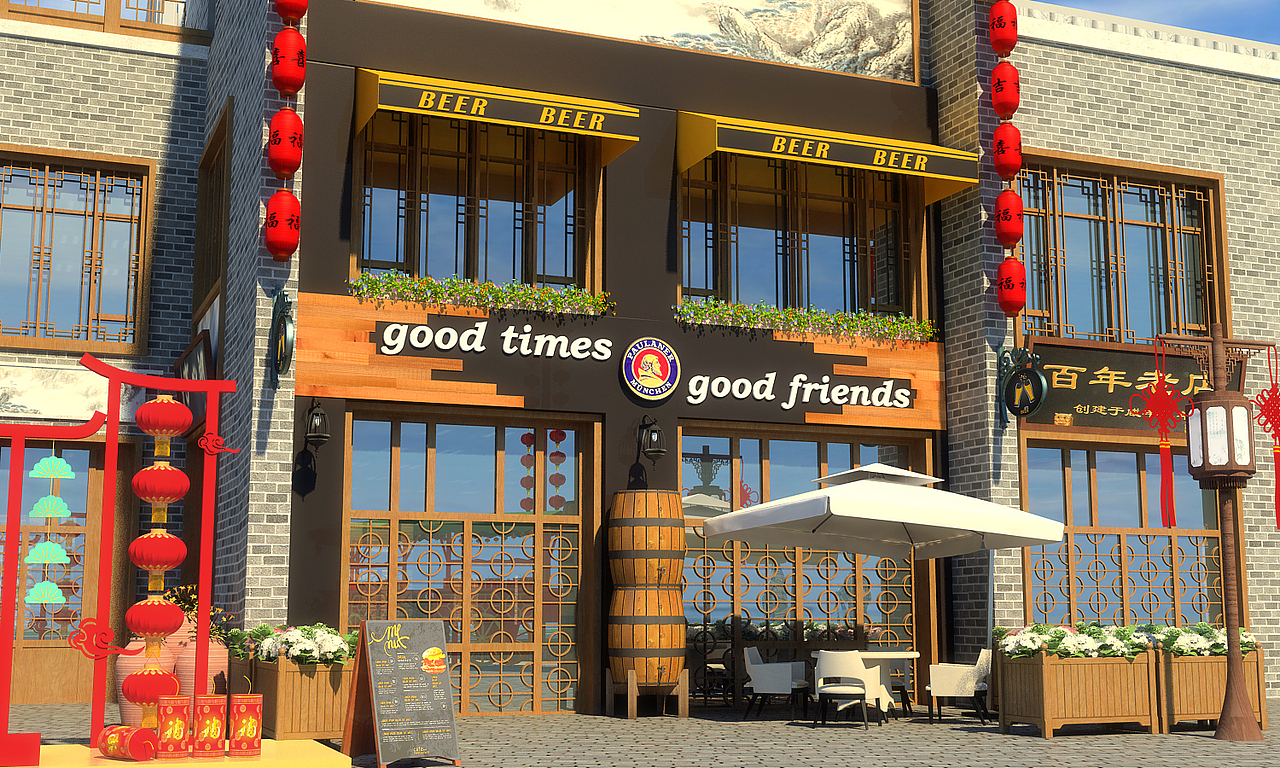 中式商业街包装（图ZMjIwMzY0OTg0） - 场景 - 站酷设计师枫大叔的帽子原创素材 - 站酷ZCOOL