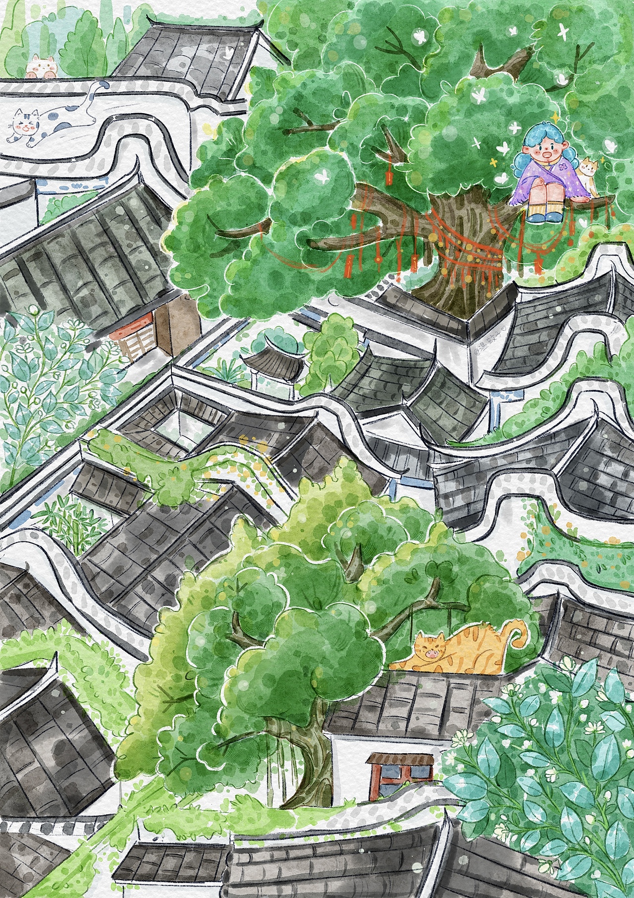 治愈插画|福州.三坊七巷