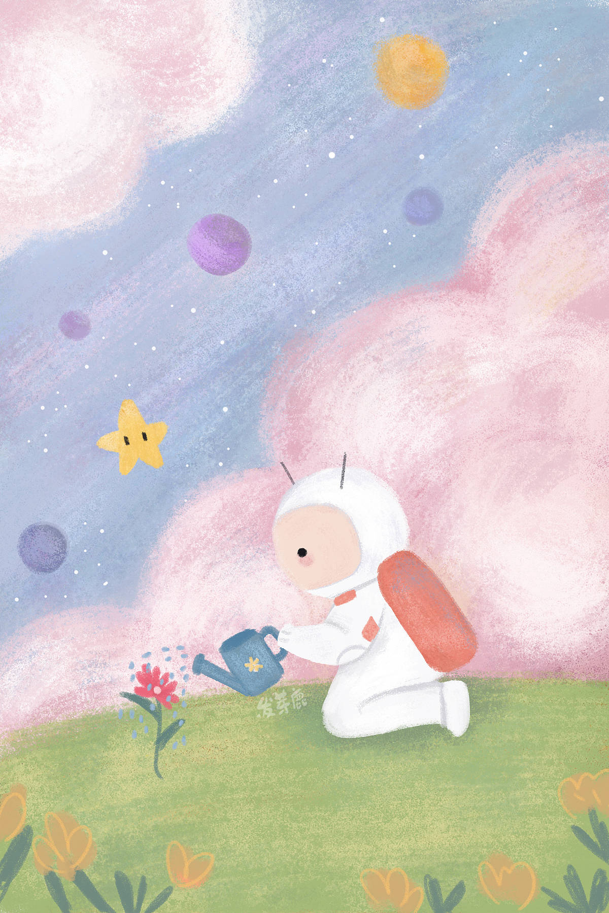 小宇航员的太空旅行（图ZMjE0NDEyMzI4） - 儿童插画 - 站酷设计师发芽鹿原创素材 - 站酷ZCOOL