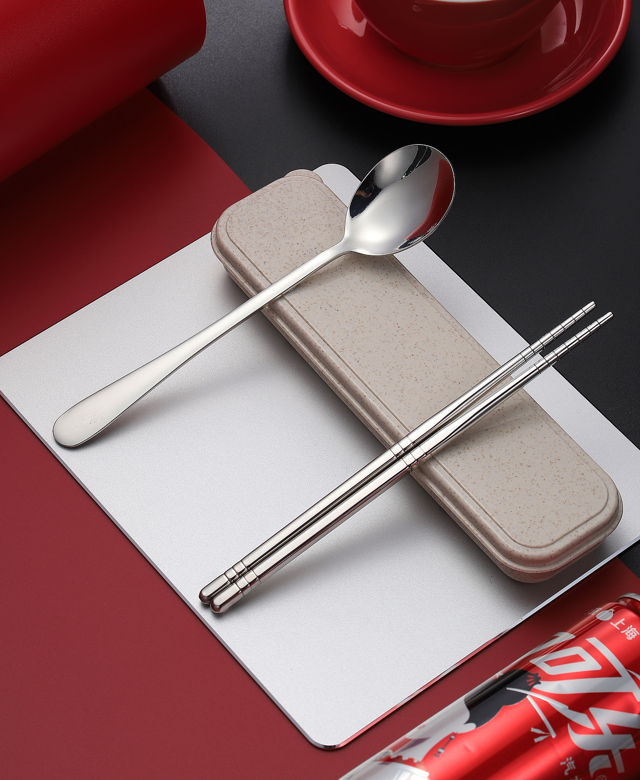 不锈钢筷子套装拍摄原图