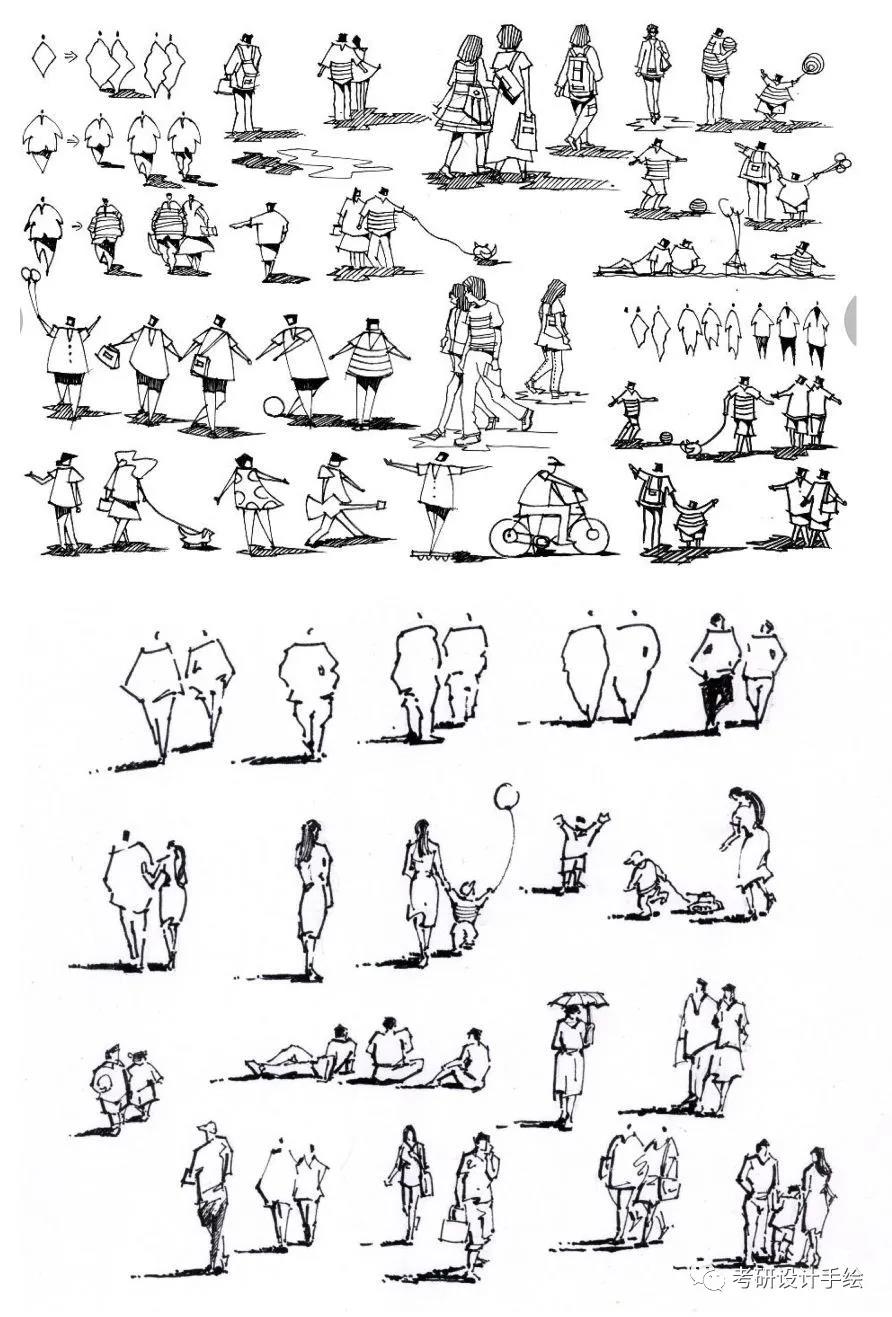 景观建规考研必藏手绘线稿干货线条61单体61小品61透视61鸟瞰