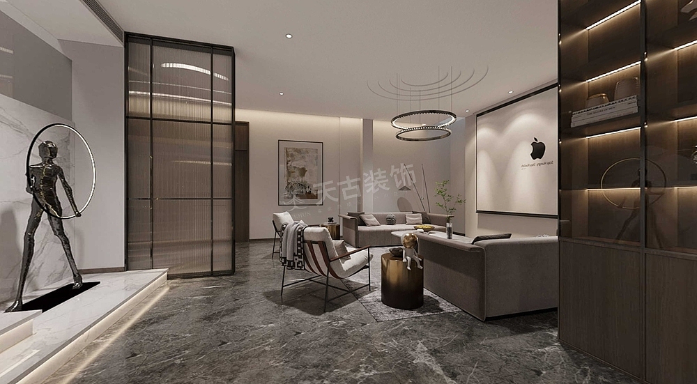 金科天宸装修,大学城别墅现代简约风格设计