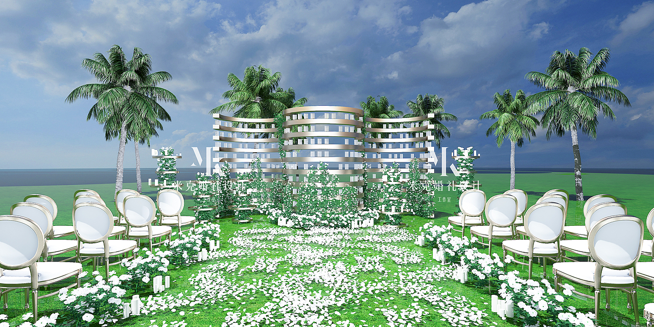 海边婚礼3D效果图（图ZMTc1NTI3NTc2） - 其他三维 - 站酷设计师米克婚礼设计原创素材 - 站酷ZCOOL