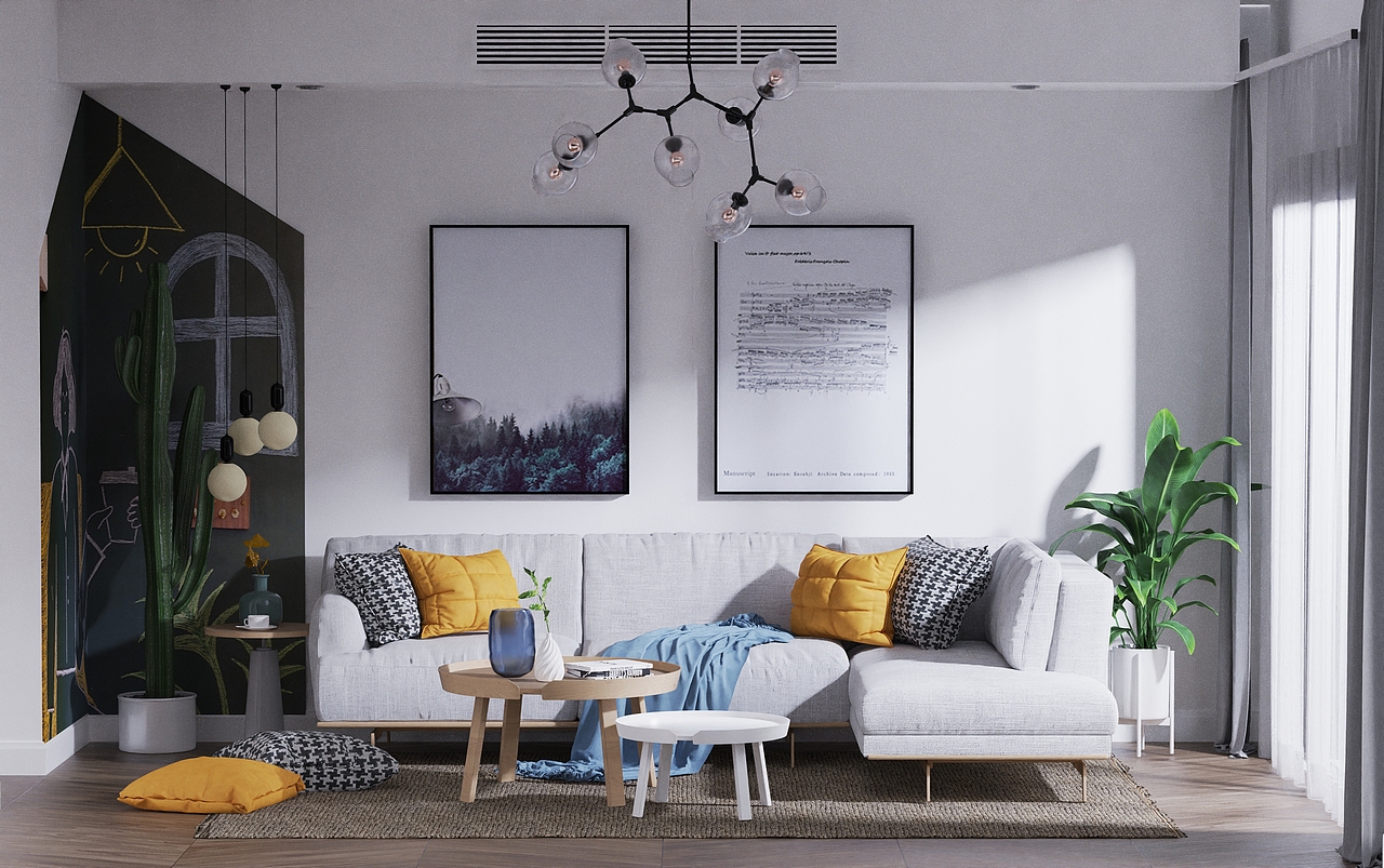 keyshot场景渲染客厅沙发