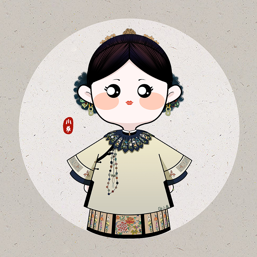 清代人物小插画