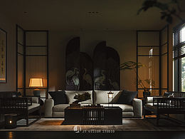 东方侘寂,禅意美学,近期中式效果图表现。