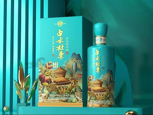 插画酒包装设计：白水杜康五谷丰登新品