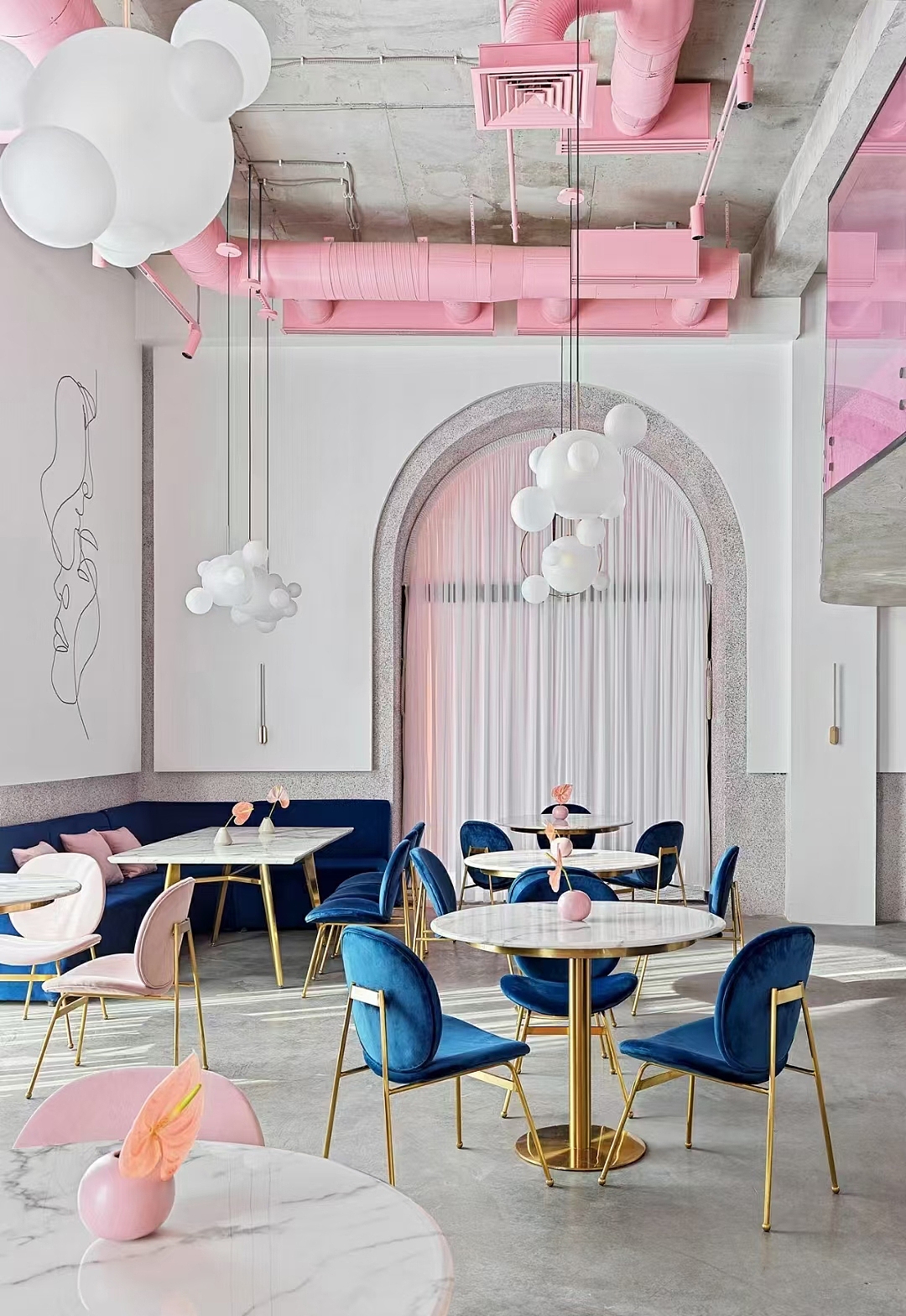 159m²的粉色餐厅设计（图ZMjUyMDE5MjEy） - 建筑设计 - 站酷设计师1992Miss刘原创素材 - 站酷ZCOOL