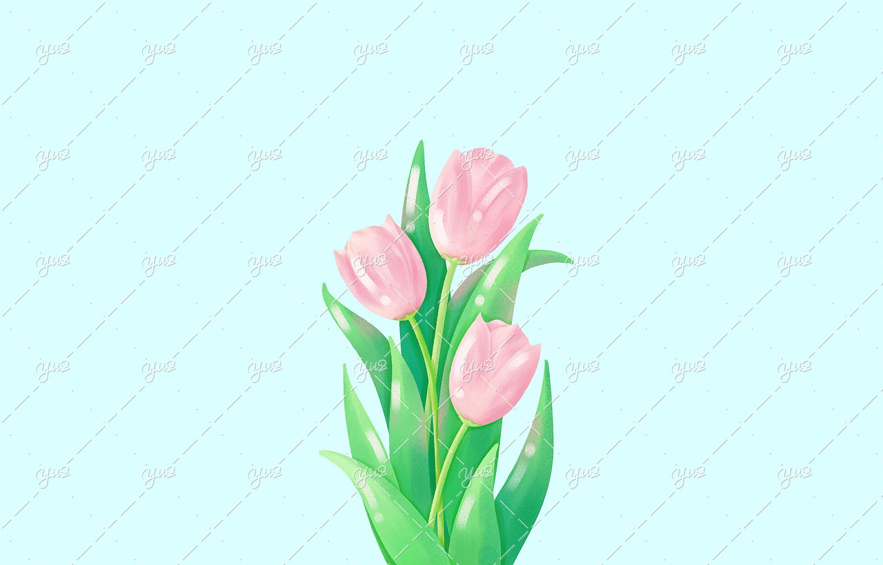 板绘元素-手绘卡通郁金香花卉（图ZMzEyMjAxMTY4） - 创作习作 - 站酷设计师隐舟YiiZ原创素材 - 站酷ZCOOL