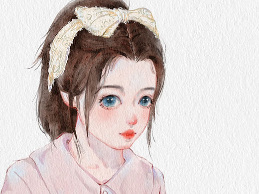 水彩风少女头像