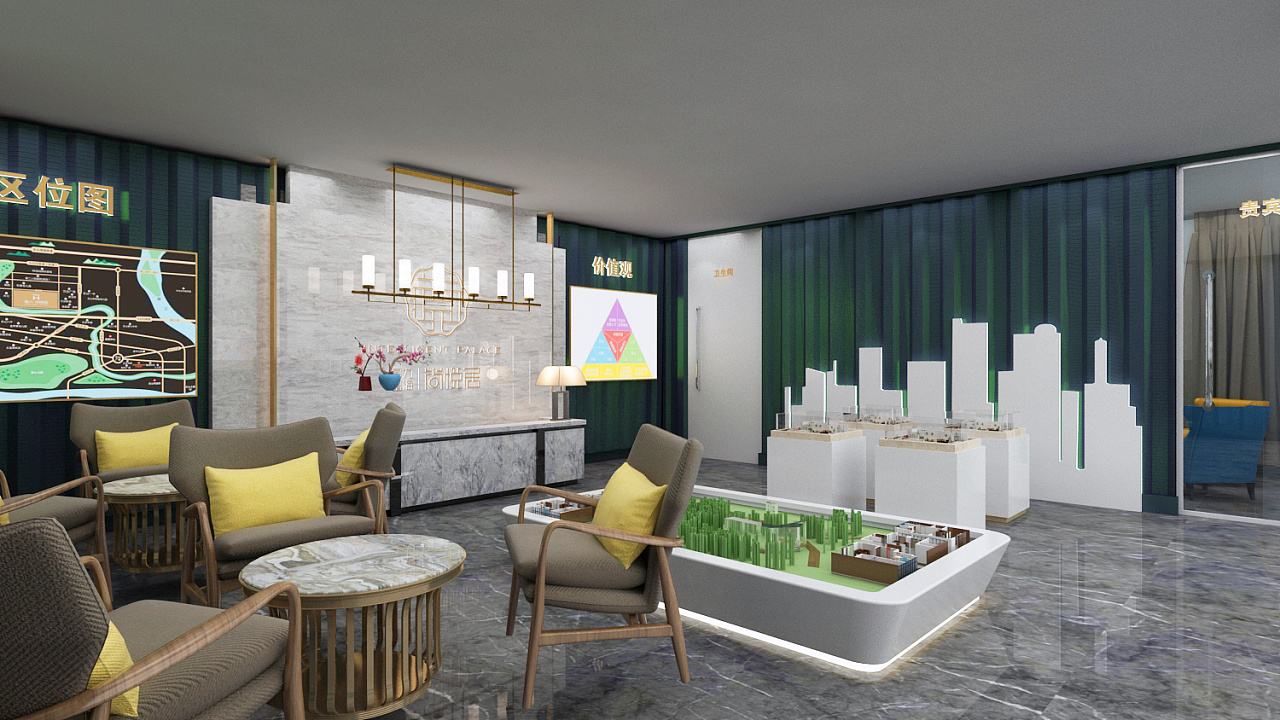 室外集装箱地产展厅 地产售楼处效果图设计