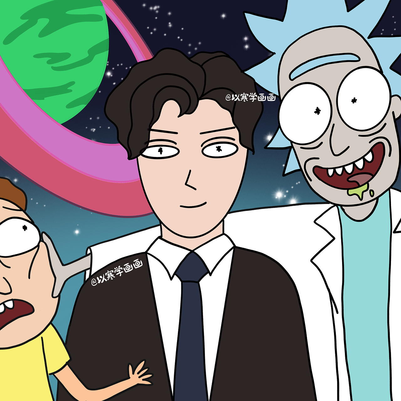 瑞克和莫蒂风格头像练习