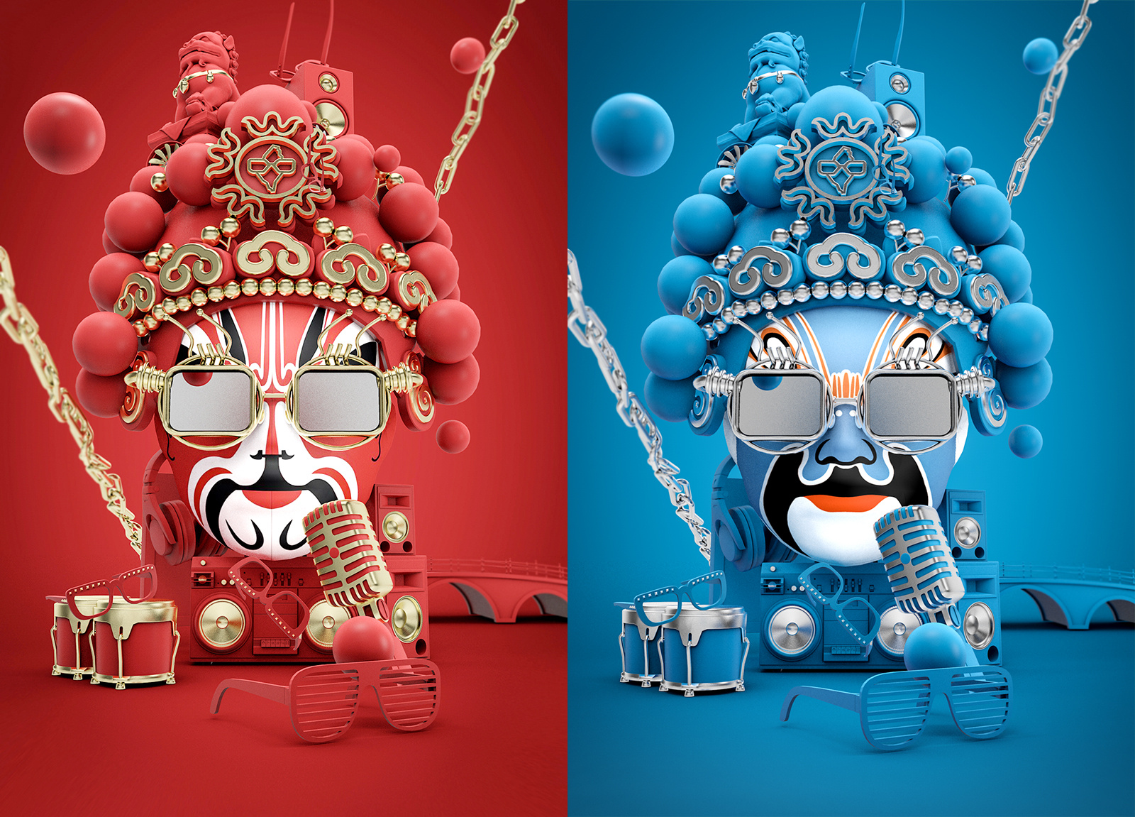 京剧元素-c4d首次实战应用