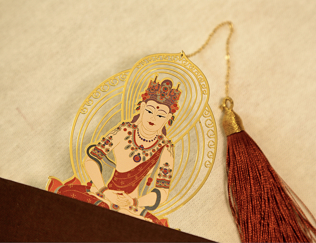 #敦煌文创#金属书签-沙玉莲馨（铜）