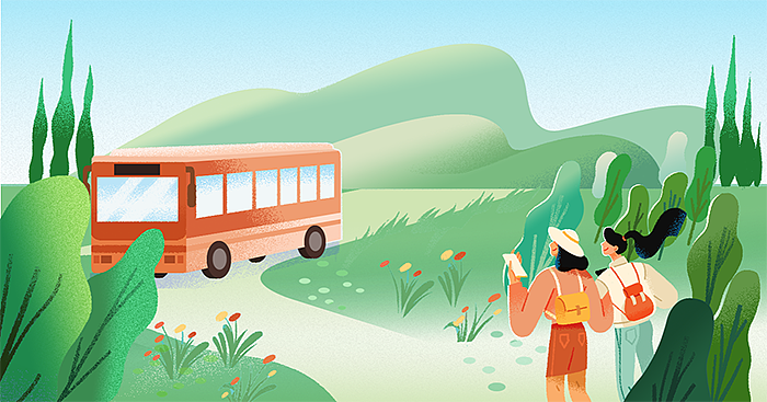 支付宝出行活动插画页