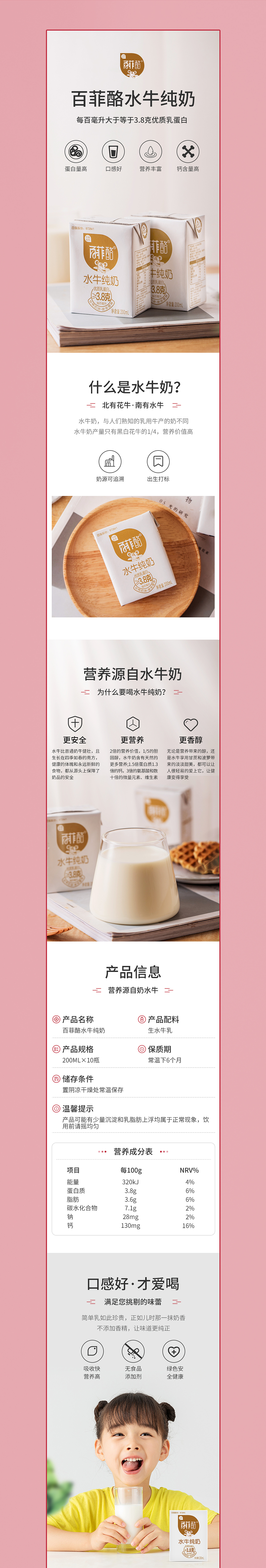 百菲酪水牛奶详情页设计
