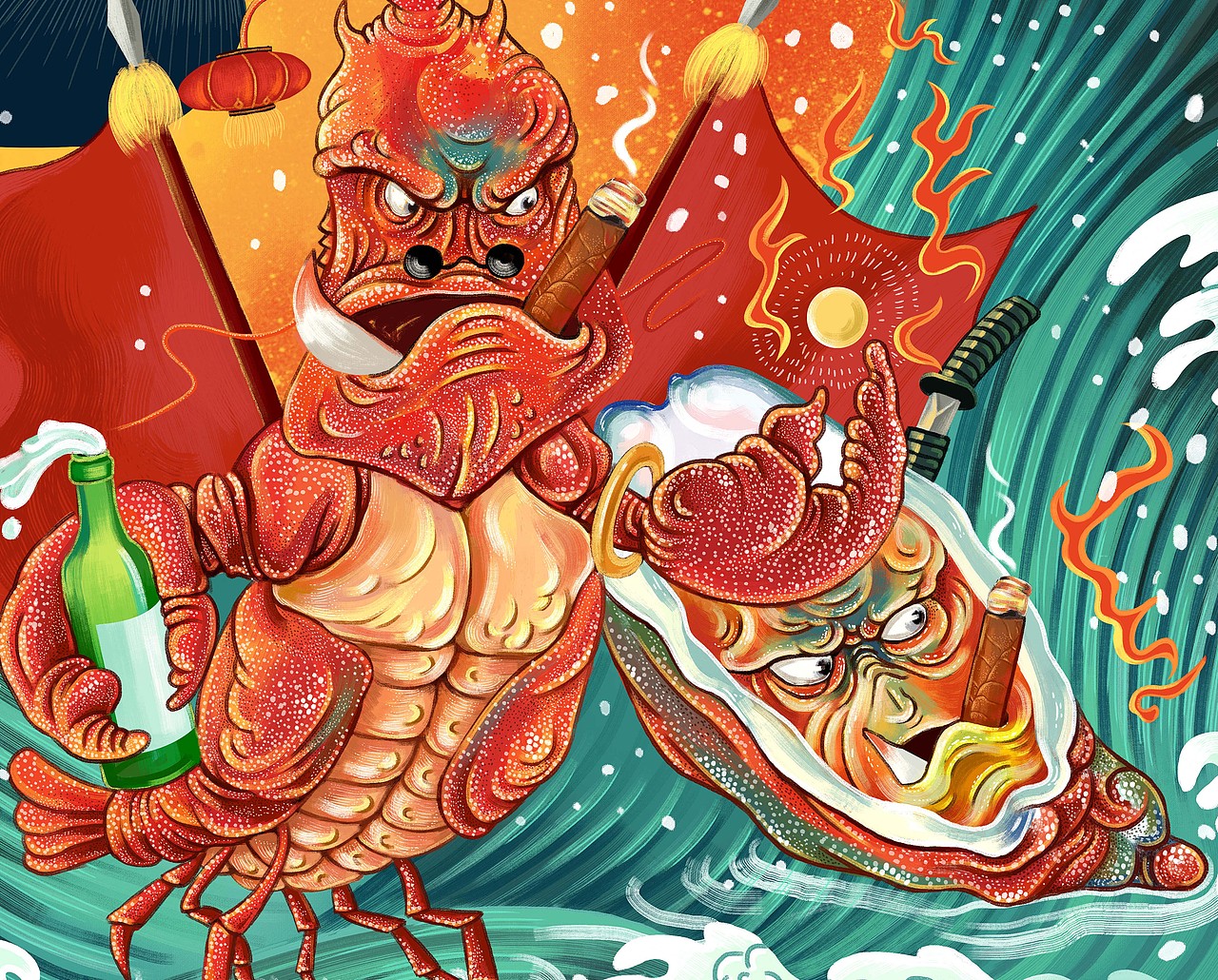 花龙蚝塘餐饮品牌视觉设计（图ZMjU0ODgwODEy） - 品牌 - 站酷设计师慧琼原创素材 - 站酷ZCOOL
