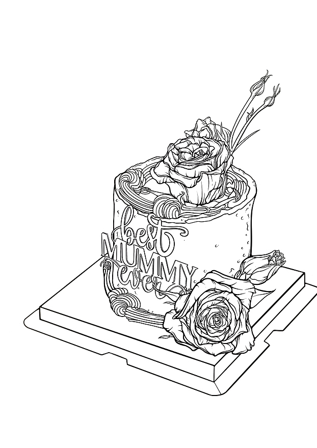 iPad手绘插画｜母亲节花卉蛋糕（图ZMzQxMDY0MDg0） - 商业插画 - 站酷设计师是cicia原创素材 - 站酷ZCOOL