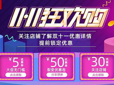 达洱狐—双十一优惠券海报