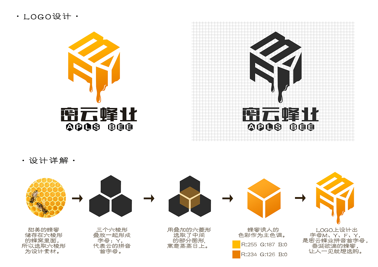 《密云蜂业》LOGO设计案例一（图ZMjEwMDkwNzA4） - Logo - 站酷设计师大禹龙宫原创素材 - 站酷ZCOOL