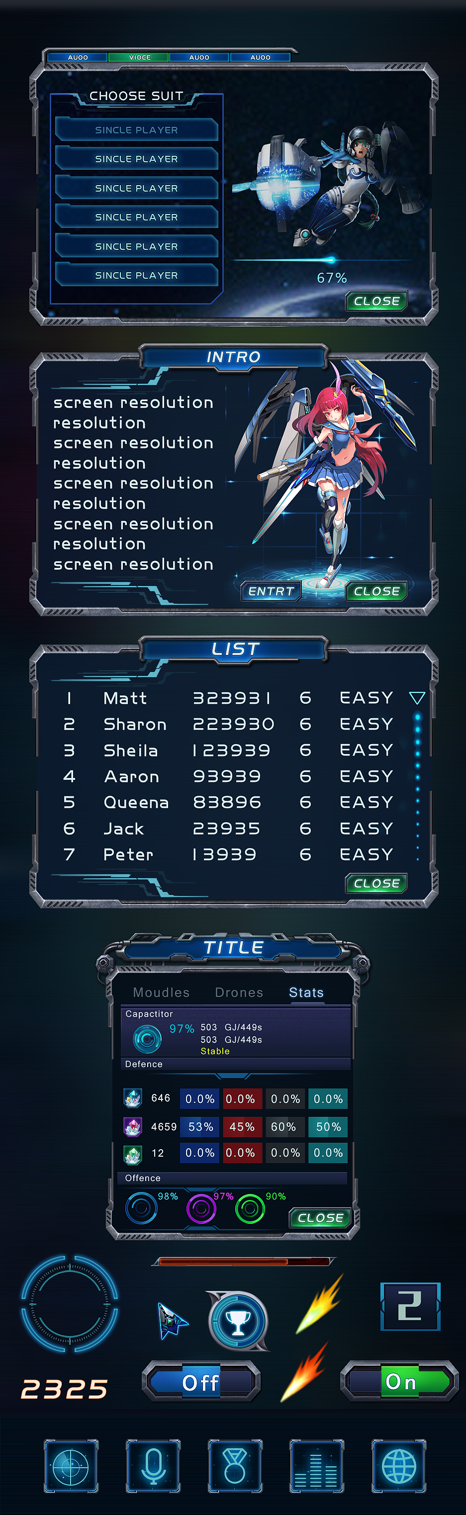 科技感机械类游戏ui