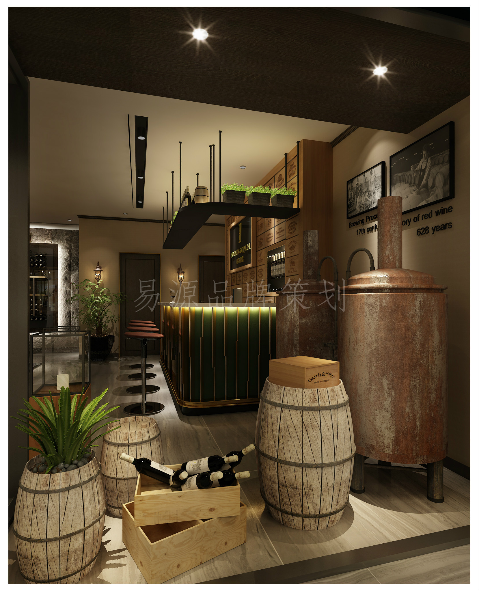 几款现代风格的高清酒窖设计效果图片-比士亚-比士亞