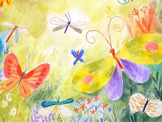 综合材料绘本插画《夏日》