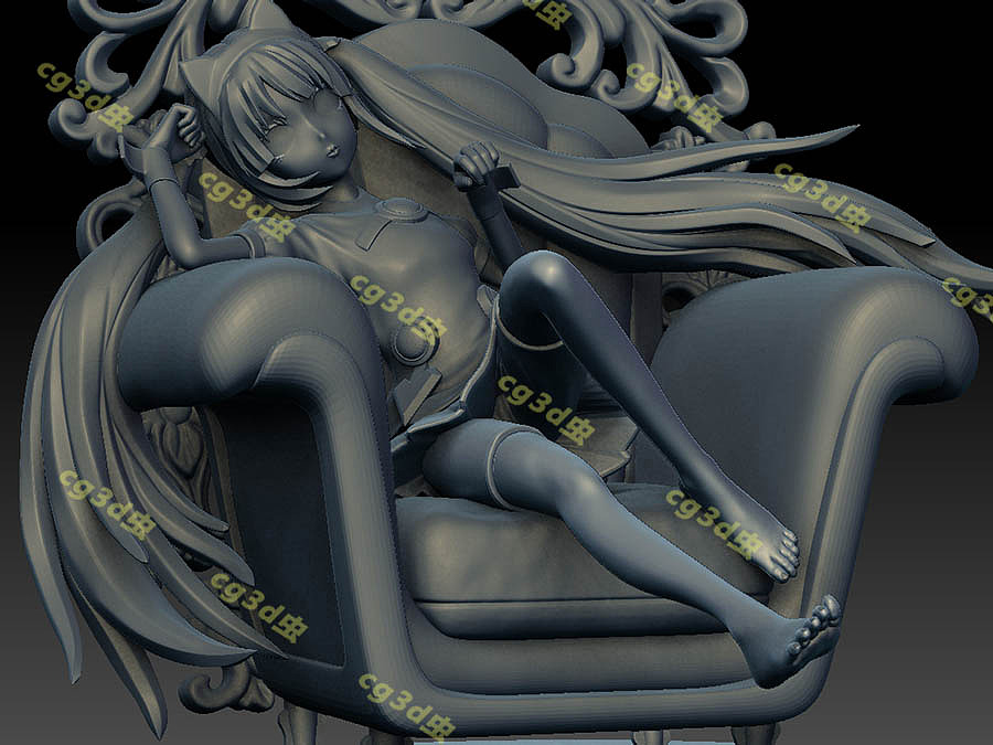 猫女斜坐姿（图ZMjU3MzkyOTA0） - 人物/生物 - 站酷设计师cg3d虫原创素材 - 站酷ZCOOL