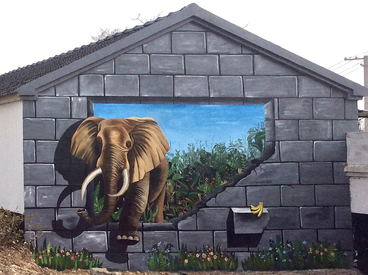 郑州米罗墙绘 立体画大象