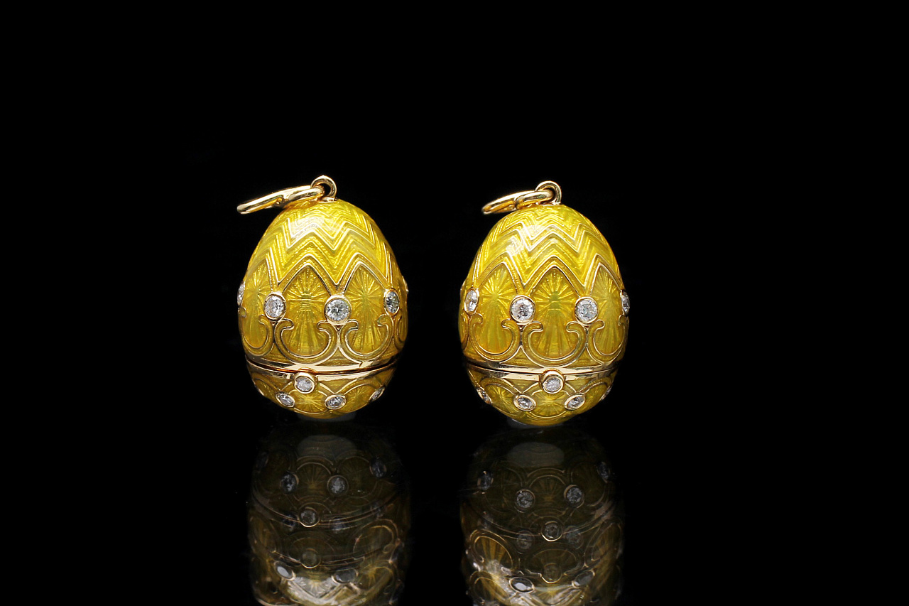 珠宝摄影 k金彩蛋 日本七宝烧高温珐琅 原图 微调亮度