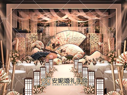 暖金色新中式婚礼 |  安妮婚礼手绘