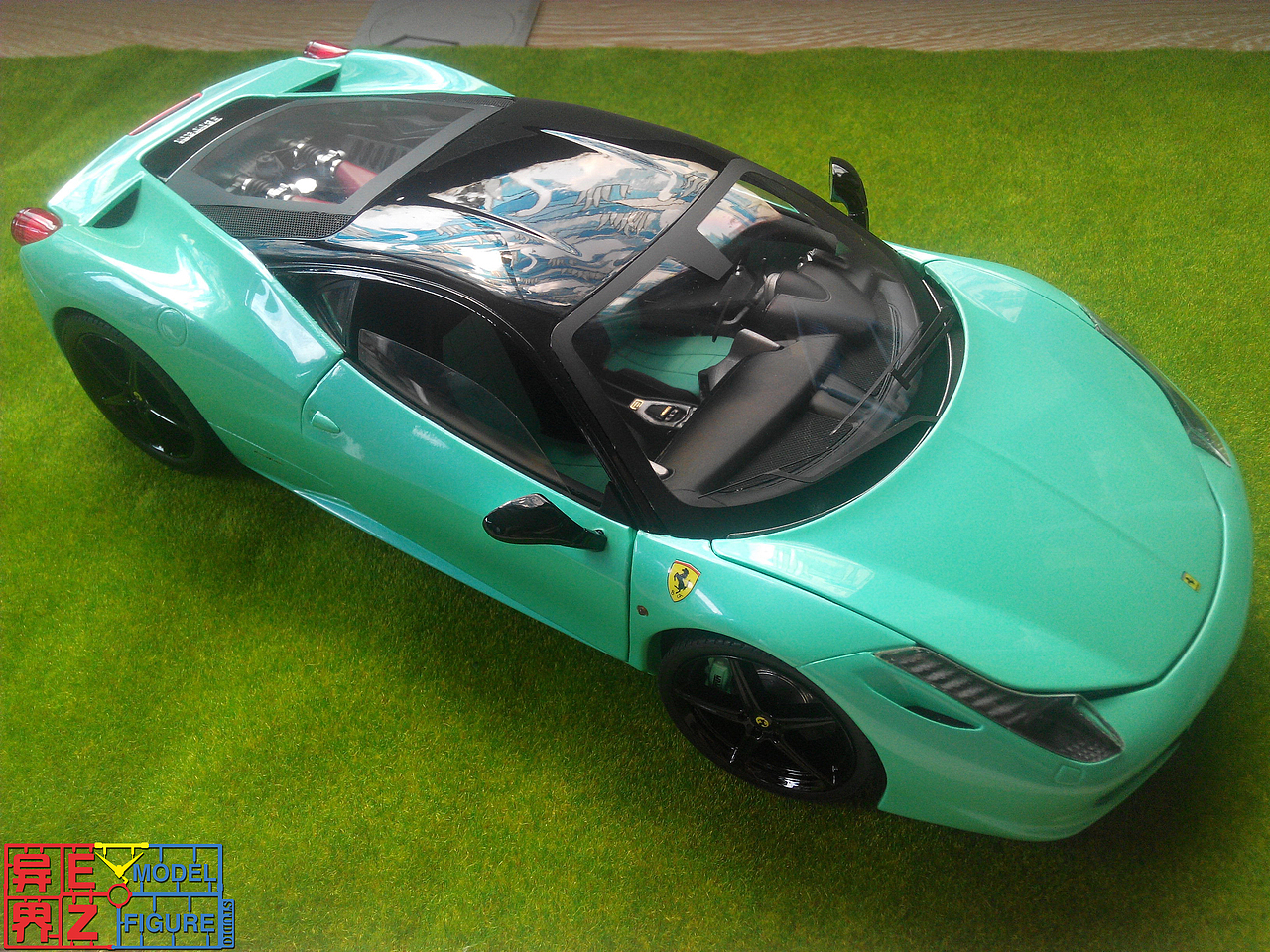 车模:1:18风火轮 法拉利458绸缎绿