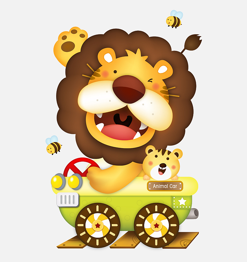 Amimal Car（图ZNTM4NDM5Mg==） - 新锐潮流插画 - 站酷设计师Zoilpon原创素材 - 站酷ZCOOL